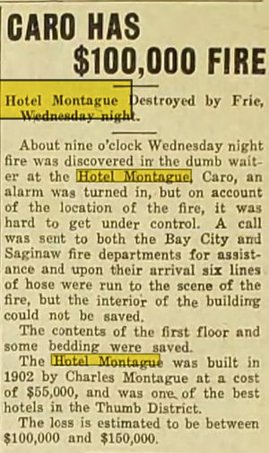 Hotel Montague - Nov 23 1923 Article (newer photo)